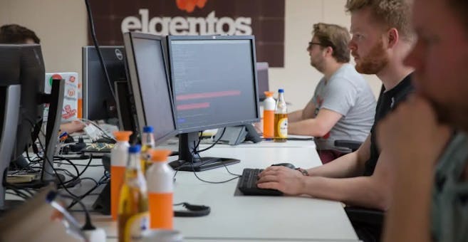 Three Employees of Elgentos working at their desk
